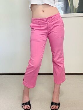 Y2K Oxygen Low rise Relaxed Flare Capris Sporty Blokette Chic